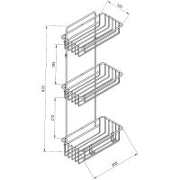 Товар: Полка корзина Tekno-tel ES096SSS Нержавеющая сталь глянцевая - фото 2 Полка корзина Tekno-tel ES096SSS Нержавеющая сталь глянцевая — фото 2, Полки для ванной и душа