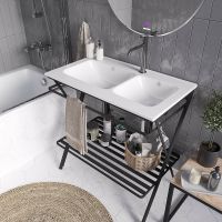 Товар: Раковина Grossman 100 GR-3040-2 двойная Белая - фото 2 Раковина Grossman 100 GR-3040-2 двойная Белая — фото 2, Раковины