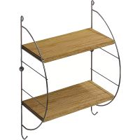 Полка Tekno-tel MG502 Черная матовая Светлое дерево — фото 1, Полки для ванной и душа