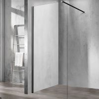 Душевая перегородка Vincea Walk-In 60 VSW-1H600CLB профиль Черный стекло прозрачное — фото 1, Душевые перегородки