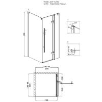 Товар: Душевой уголок Grossman GR-6090 190х90 профиль Хром стекло прозрачное - фото 3 Душевой уголок Grossman GR-6090 190х90 профиль Хром стекло прозрачное — фото 3, Душевые уголки