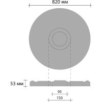Розетка потолочная Decomaster DR 307A 825x55x825 мм — фото 2, Розетки потолочные