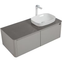 Тумба с раковиной Black&White Universe U915.1200 R 120 R 9151200R подвесная Glossy light grey — фото 3, Мебель для ванной