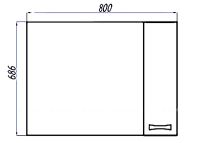 Зеркало со шкафом Aquaton Диор 80 R 1A168002DR01R с подсветкой Белое — фото 5, Зеркальные шкафы в ванную