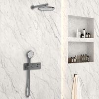 Душевая система Vincea VSFW-422T2GM с термостатом Вороненая сталь — фото 3, Душевое оборудование. Душевая программа