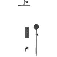 Душевая система Whitecross Y gunmetal YSET11TOPGM с термостатом Оружейная сталь — фото 2, Душевое оборудование. Душевая программа