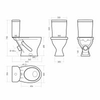 Унитаз-компакт Sanita Формат Эконом WC.CC/Format/1-P/WHT.G/S1 с бачком и сиденьем — фото 10, Унитазы