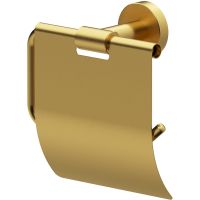 Держатель туалетной бумаги Whitecross Ergo gold brushed ER2262GLB с крышкой Брашированное золото — фото 1, Держатели туалетной бумаги