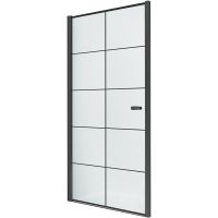 Душевая дверь New Trendy New Varia Black 80 D-0276A профиль Черный стекло прозрачное — фото 1, Распашные душевые двери