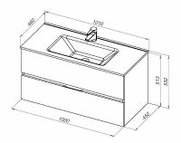 Тумба под раковину Aquanet Алвита New 100 277521 подвесная Дуб Веллингтон — фото 6, Тумбы под раковину