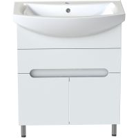 Тумба с раковиной Orange Topline-Rio 70 TR70-03E+RA Белый глянец — фото 1, Мебель для ванной