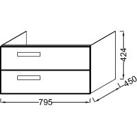 Тумба под раковину Jacob Delafon Rythmik 80 EB1303-G1C подвесная Белая глянцевая — фото 4, Тумбы под раковину