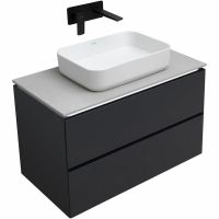 Тумба под раковину Allen Brau Infinity 85 1.21001.AM подвесная Антрацит матовый — фото 10, Тумбы под раковину