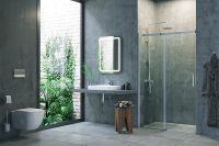 Душевая дверь Excellent Rols 140 KAEX.2612.1400.LP1/2+KAEX.2612.1400.LP2/2 (KAEX.2612.1400.LP1/2+KAEX.2612.1400.LP2/2) профиль Хром стекло прозрачное — фото 2, Душевые двери в нишу