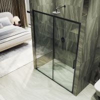 Товар: Душевая дверь Maybah Glass MGD-1277-6 1500x1950 раздвижная профиль Черный стекло прозрачное - фото 3 Душевая дверь Maybah Glass MGD-1277-6 1500x1950 раздвижная профиль Черный стекло прозрачное — фото 3, Душевые двери в нишу