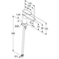Смеситель для раковины Kludi Louva 242720575 Хром — фото 2, Смесители для раковины