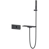 Смеситель для ванны Vincea Futura VSFW-2F110TMB с термостатом Черный матовый — фото 1, Смеситель для ванны