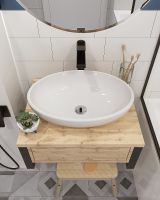 Товар: Тумба под раковину 1MarKa Grunge Loft 60П Ц0000001580 подвесная Дуб вотан - фото 6 Тумба под раковину 1MarKa Grunge Loft 60П Ц0000001580 подвесная Дуб вотан — фото 6, Мебель для ванной