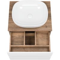 Тумба под раковину Brevita Dakota 60 подвесная Белая матовая Дуб Галифакс олово арт-DAK-09060-19/01-2Я — фото 5, Тумбы под раковину