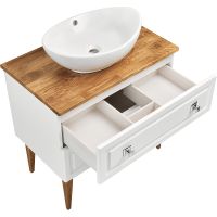 Товар: Тумба под раковину ASB-Woodline Каталина 80 White 12097 Белая - фото 3 Тумба под раковину ASB-Woodline Каталина 80 White 12097 Белая — фото 3, Мебель для ванной