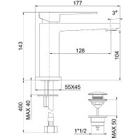Товар: Смеситель для раковины Webert Pegaso PE830102560 Черный матовый - фото 4 Смеситель для раковины Webert Pegaso PE830102560 Черный матовый — фото 4, Смесители