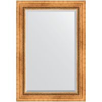 Зеркало Evoform Exclusive 96х66 BY 3438 с фацетом в багетной раме - Римское золото 88 мм — фото 1, Мебель для ванной