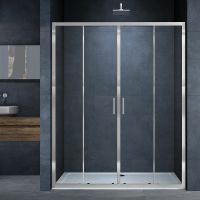 Душевая дверь Vincea Alpha 180 VDS-3AL2180CL профиль Хром стекло прозрачное — фото 1, Раздвижные душевые двери