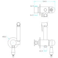 Товар: Гигиенический душ со смесителем Boheme Imperiale 435-CRST Золото - фото 2 Гигиенический душ со смесителем Boheme Imperiale 435-CRST Золото — фото 2, Душевое оборудование. Душевая программа