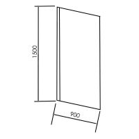 Шторка на ванну STWORKI Стокгольм GV-861 MT 90 3GW247TTKK000 профиль Хром матовый стекло прозрачное — фото 5, Неподвижные шторки для ванной