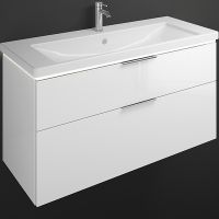 Тумба с раковиной Burgbad Eqio 123 SEZA123F2009C0001*1 подвесная Белая глянцевая — фото 1, Мебель для ванной