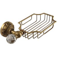 Полка корзина Migliore Cristalia 16781 Бронза с кристаллом Swarovski — фото 1, Полки для ванной и душа