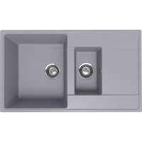 Кухонная мойка Ulgran Quartz Prima 860 1,5 K-05 Бетон — фото 1, Кухонные мойки