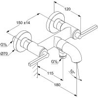 Смеситель для ванны Kludi Nova Fonte Puristic 205403915 Черный матовый — фото 3, Смесители