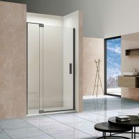 Душевая дверь Vincea Extra 120 VDP-1E1112CLGM профиль Вороненая сталь стекло прозрачное — фото 2, Распашные душевые двери