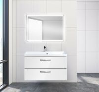 Тумба под раковину BelBagno Aurora 90 AURORA-900-2C-SO-BL подвесная Bianco Lucido — фото 2, Тумбы под раковину