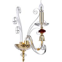 Настенный светильник Crystal Lux Catarina AP1 V2 Gold Transparent-Cognac Прозрачный Золото — фото 1, Светильники