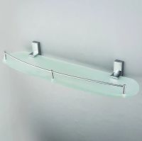 Стеклянная полка Frap F18 Хром арт-F1807 — фото 3, Полки для ванной и душа