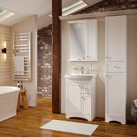 Шкаф пенал Runo Мерида 35 R 00-00000965 Белый — фото 6, Пеналы для ванной комнаты