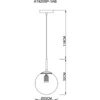 Подвесной светильник Artelamp Volare A1920SP-1AB Прозрачный Античная бронза — фото 4, Подвесные светильники
