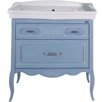 Тумба под раковину ASB-Woodline Модерн 85 11247 Рошфор с Белой патиной — фото 1, Мебель для ванной