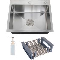 Кухонная мойка Ростовская Мануфактура Сантехники 60 MR-6050 Нержавеющая сталь — фото 1, Кухонные мойки