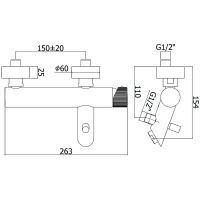 Смеситель для ванны Paffoni Jo JO022NO Черный матовый — фото 2, Смеситель для ванны