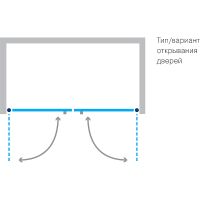 Душевая дверь Koller Pool Neon 90 ND90C профиль Хром стекло прозрачное — фото 6, Душевые двери в нишу