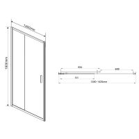 Душевая дверь Vincea Garda 140 VDS-1G140CLG профиль Брашированное золото стекло прозрачное — фото 6, Раздвижные душевые двери