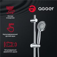Товар: Душевая система Agger Retro A1993500 Хром - фото 8 Душевая система Agger Retro A1993500 Хром — фото 8, Душевое оборудование. Душевая программа
