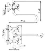 Смеситель для ванны Frap H08 F2708 универсальный Хром — фото 4, Смеситель для ванны