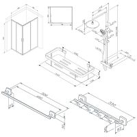 Комплект душевого уголка с душевой системой и аксессуарами AM.PM Gem S 120x90 WK93ES профиль Черный матовый стекло прозрачное — фото 41, Прямоугольные душевые уголки