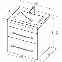 Тумба под раковину Aquanet Верона 60 304536 подвесная Капучино — фото 9, Мебель для ванной