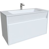 Тумба с раковиной Iddis Esper 100 ESP10W0i95K подвесная Белая — фото 1, Тумбы с раковиной