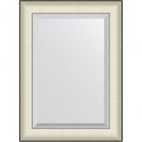 Зеркало Evoform Exclusive 74х54 BY 7449 с фацетом в багетной раме - Белая кожа с хромом 78 мм — фото 1, Мебель для ванной